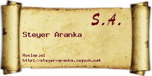 Steyer Aranka névjegykártya